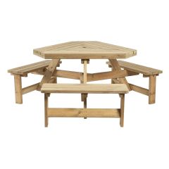 Rectangular Picnic Table & Bench - 6 Seater