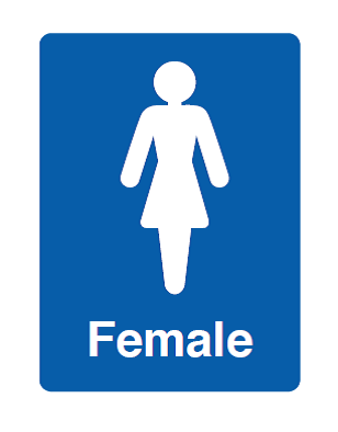 Female Toilet / Changing Room Sign  - PVC - 100 x 150mm