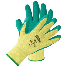 MAX GRIP Glove Latex Palm Coated Green (Pair) - MJ Scannell Safety