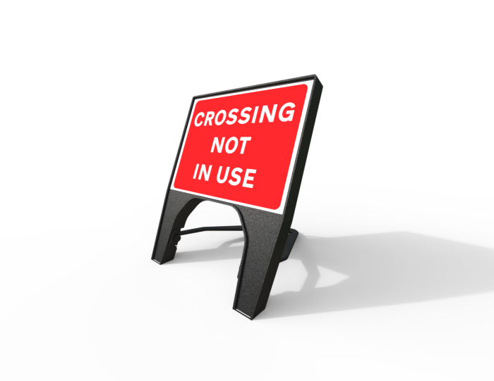 Plastic Q Sign - 600mm x 450mm Rectangle - Crossing Not In Use