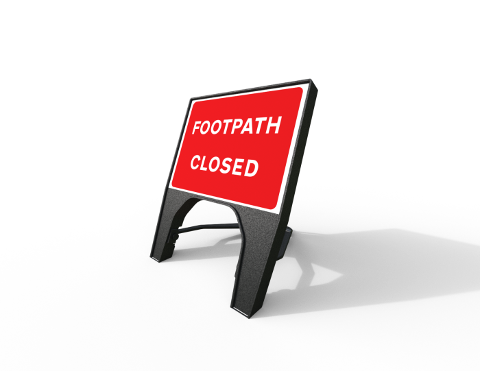 Plastic Q Sign - 600mm x 450mm Rectangle - Footpath Closed