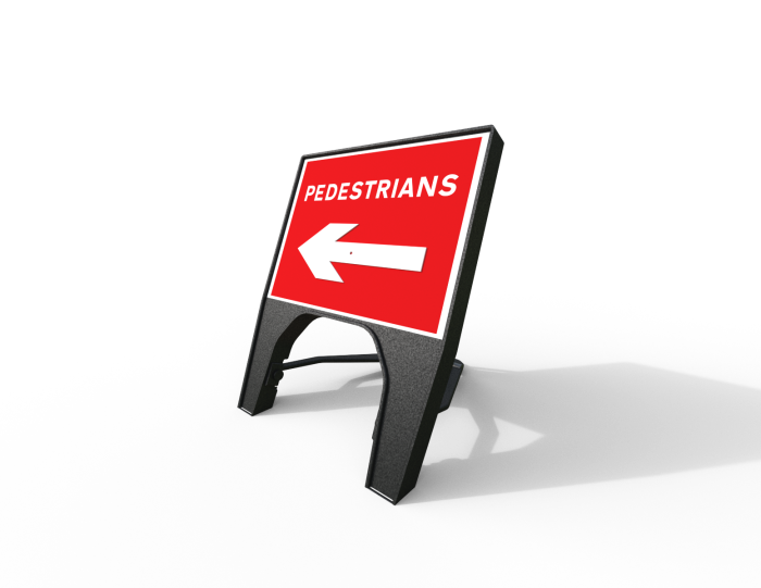 Plastic Q Sign - 600mm x 450mm Rectangle - Pedestrian Reversible Arrow