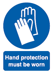 Hand Protection Must Be Worn Sign - PVC